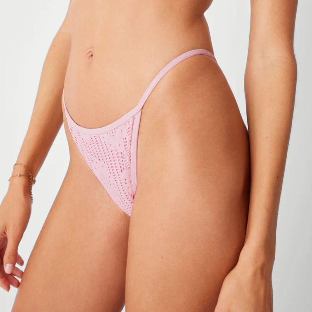 *NEW Frankie's Bikinis x PAMELA ANDERSON Zeus Cheeky Bikini Bottom Pink Dream
